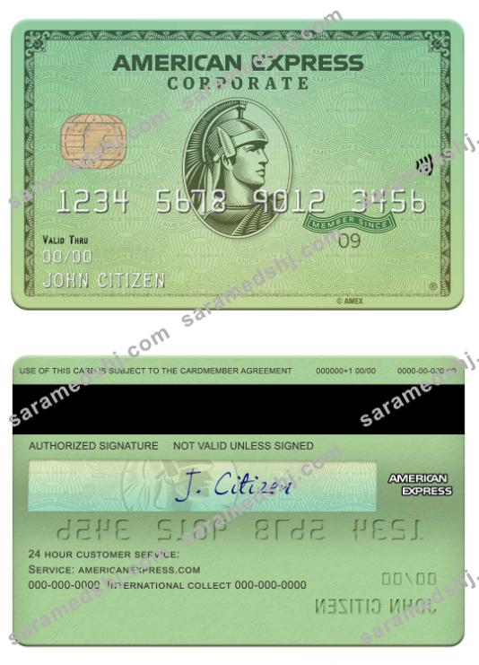 USA California Varo bank amex green card